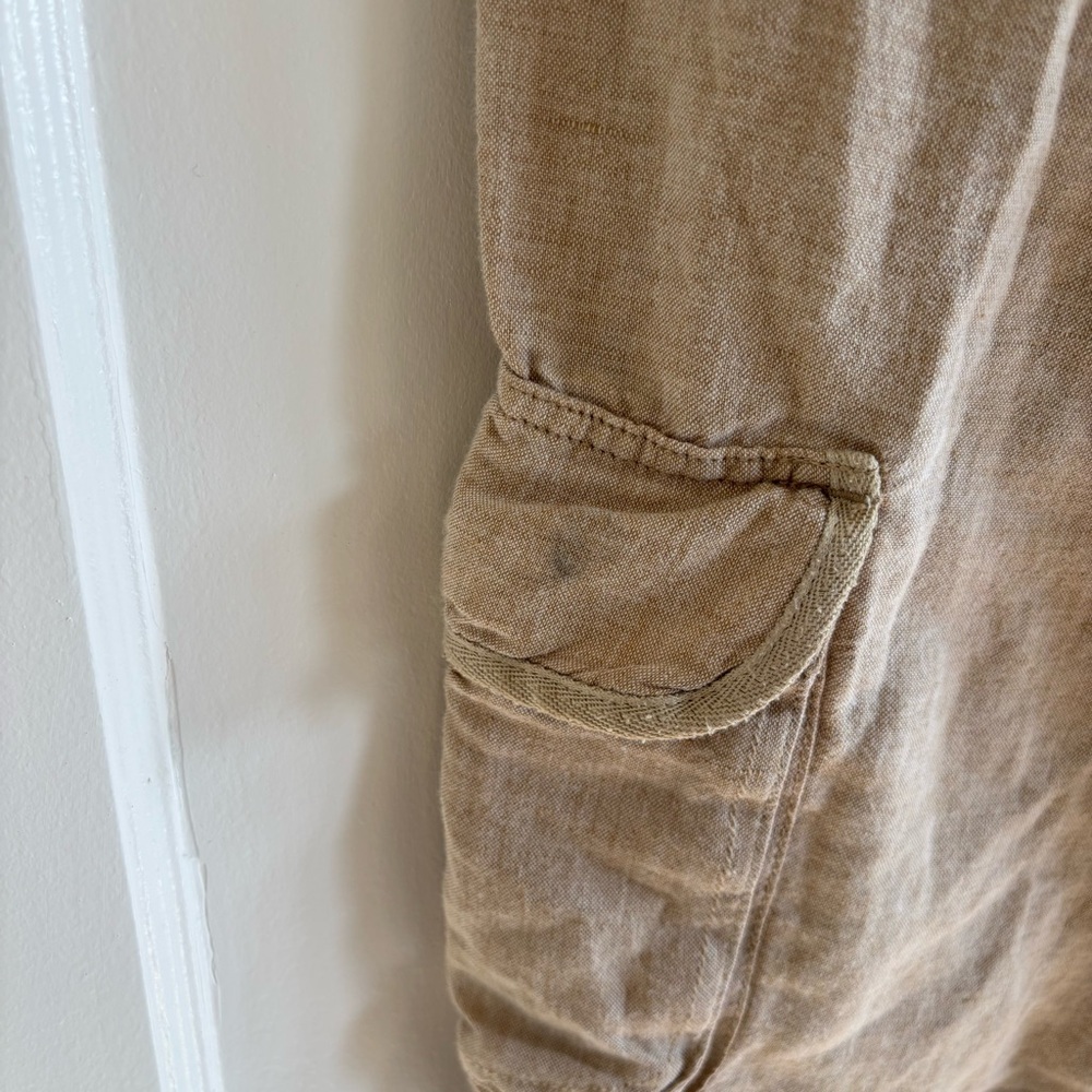 Columbia Lightweight Beige Linen/Cotton Straight Leg Utility Cargo Pants - 10 - Picture 5 of 10